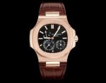 Patek Philippe Nautilus Cal.240PS 40mm Brown Leather Strap Rose Gold Case Watch
